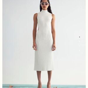 Cult Gaia Leola White Knit Dress